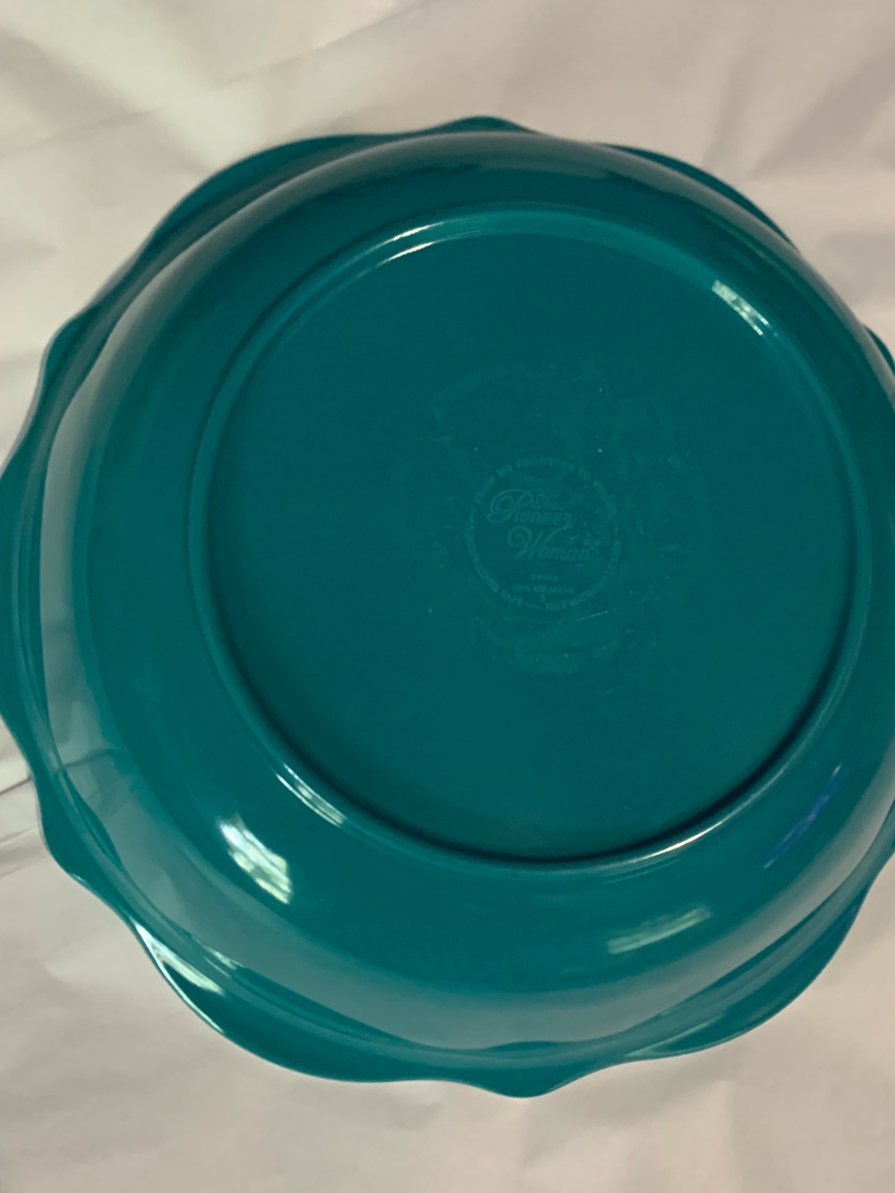 The Pioneer Woman Melamine Folk Geo Floral Teal Butterfly Salad/Pasta Bowl - Picture 4 of 5